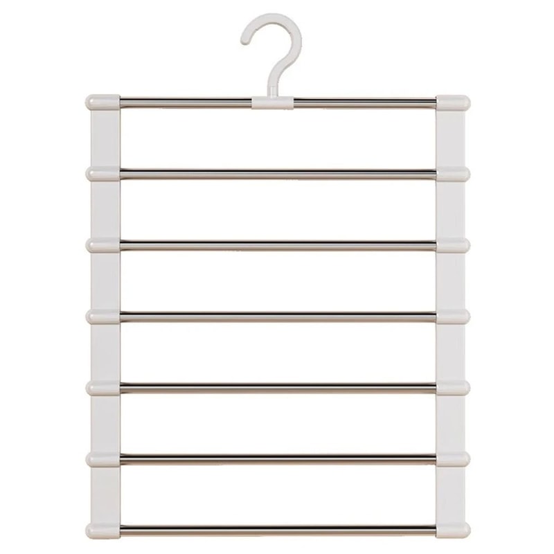 Multi Layer Pants Hanger Non Slip Folding Closet Organizer With Clips 6
