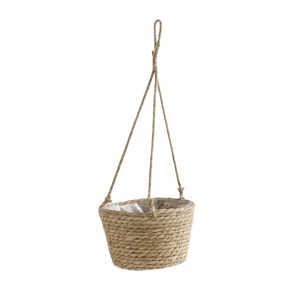 Handwoven Hanging Basket Planter Twine Woven Rattan Style Orchid Pot 6