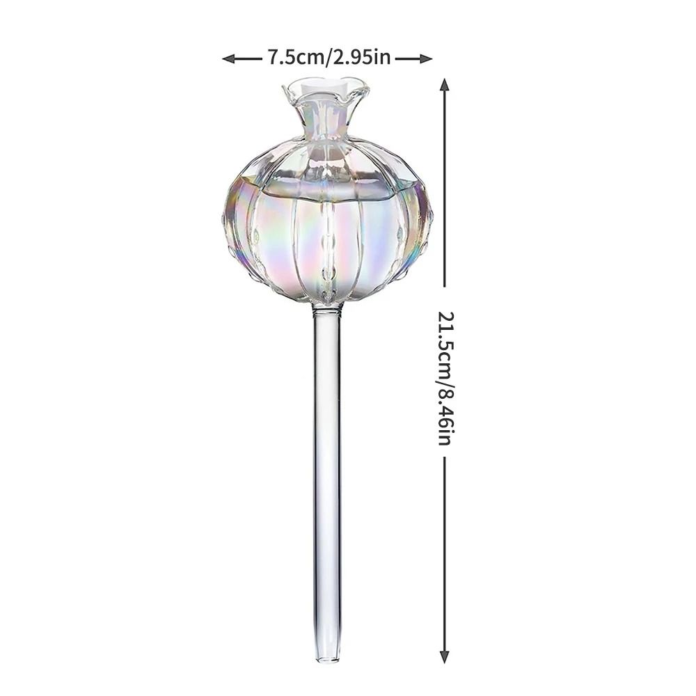Glass Pomegranate Flower Plant Watering Globes Lazy Self Watering Drippers Set Of 2 4