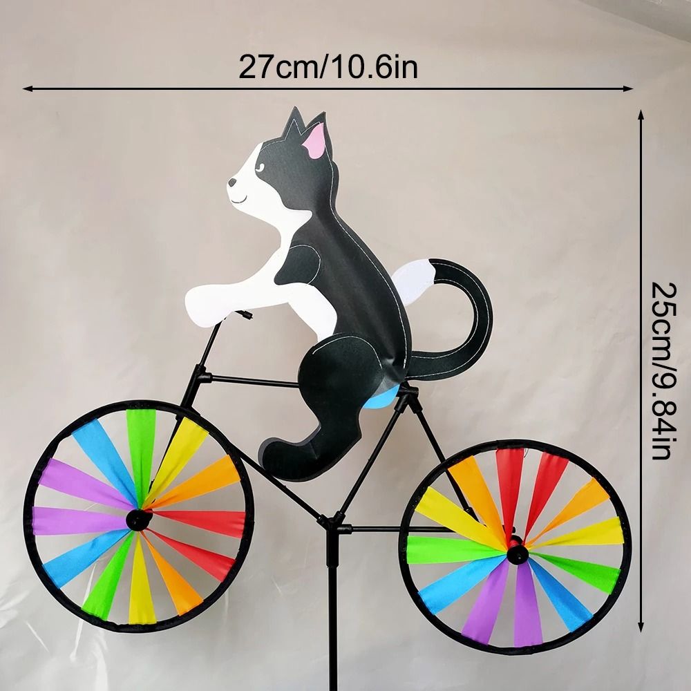 Cartoon Animal Bicycle Wind Spinner Garden Stake Outdoor Yard Decoration 5