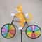 Cartoon Animal Bicycle Wind Spinner Garden Stake Outdoor Yard Decoration 6