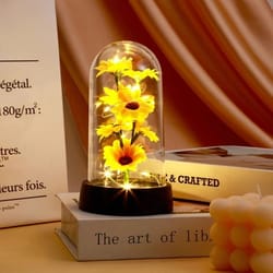 eternal sunflower gift set mini plastic flower decor for graduation and mothers day