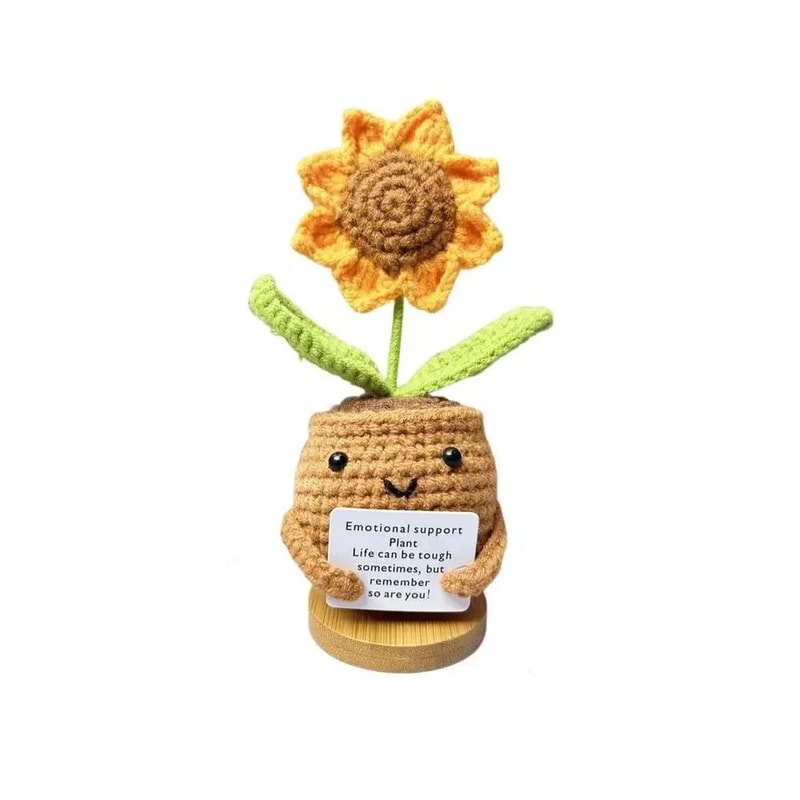 Handwoven Heart Flower Pocket Hug Doll Positive Card Desktop Gift Ornament 8