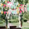 Vintage Rainbow Burlap Bunting Flags Party Banner With Rope 3