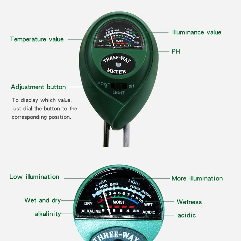 3 In 1 Soil Meter PH Moisture And Light Tester For Indoor And Outdoor Plants 3