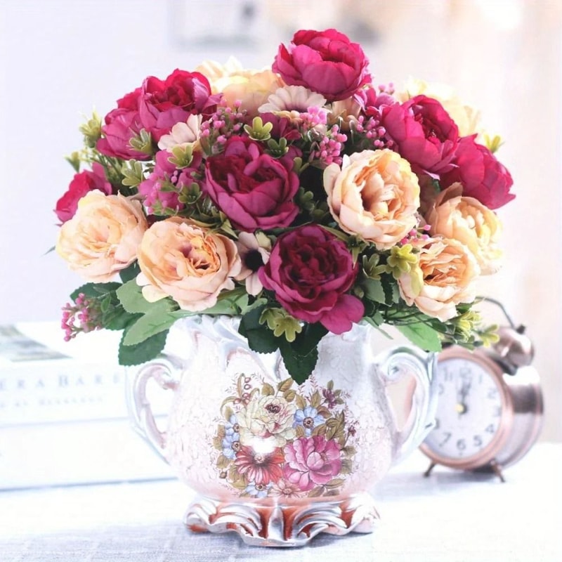Artificial Peony Bouquet Silk Peony Flowers For Wedding And Home Decor 1