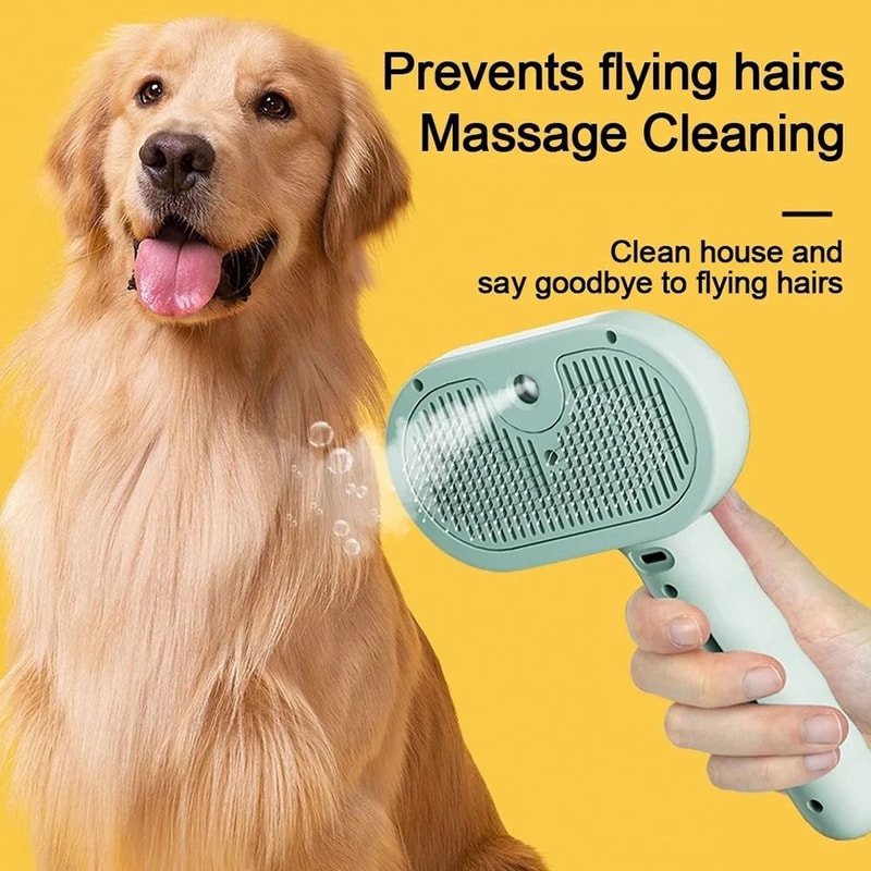 Pet Steam Grooming Brush Spray Dog Deshedding And Detangling Brush 3