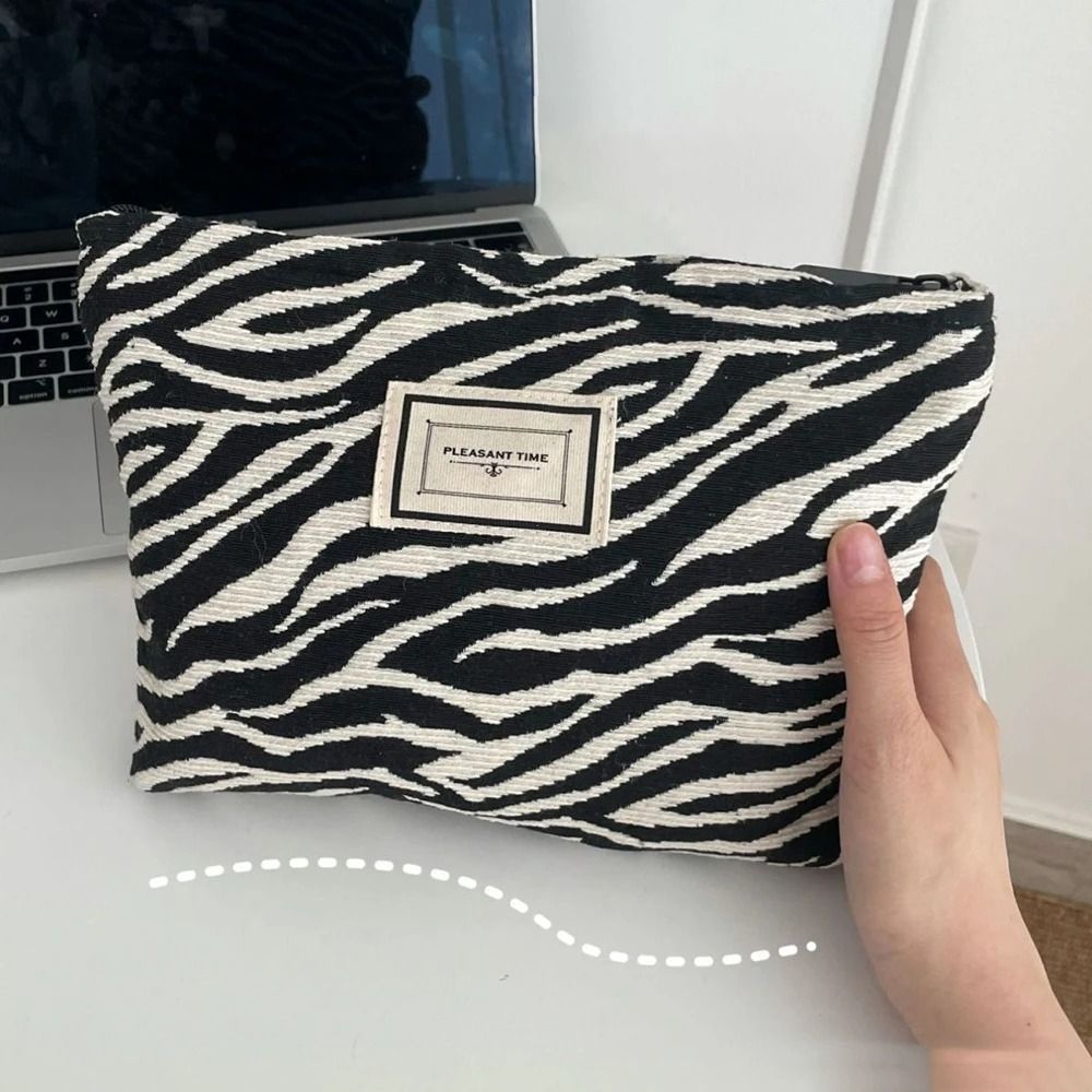 Zebra Print Makeup Bag Large Capacity Cosmetic And Toiletry Storage Pouch 6