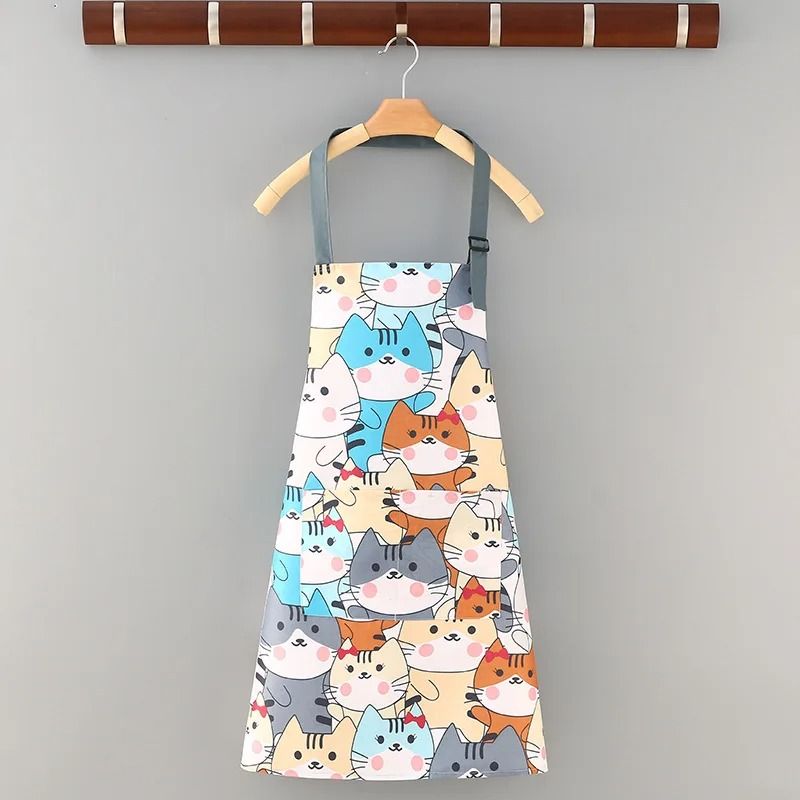 Cartoon Sunflower Kitchen Apron Adjustable Strap Sleeveless Cooking Apron With Pocket 6