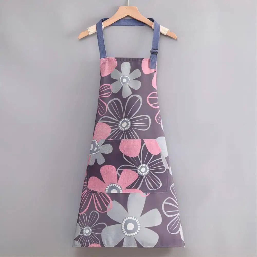 Cartoon Sunflower Kitchen Apron Adjustable Strap Sleeveless Cooking Apron With Pocket 7