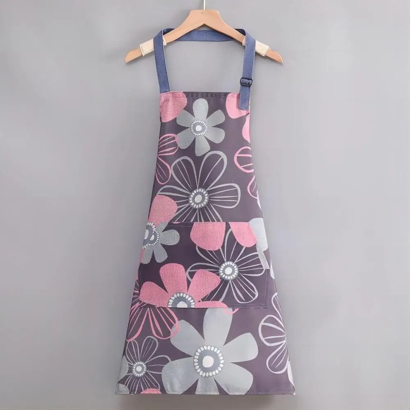 Cartoon Sunflower Kitchen Apron Adjustable Strap Sleeveless Cooking Apron With Pocket 7