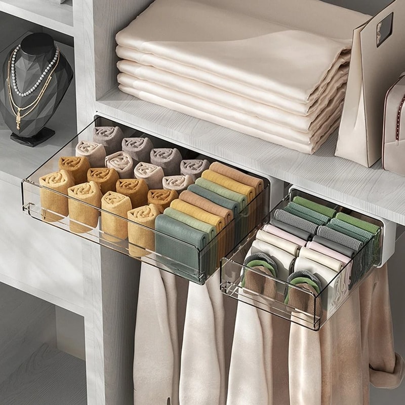 Under Desk Hidden Drawer Organizer Self Adhesive Storage Box For Office And Home 3