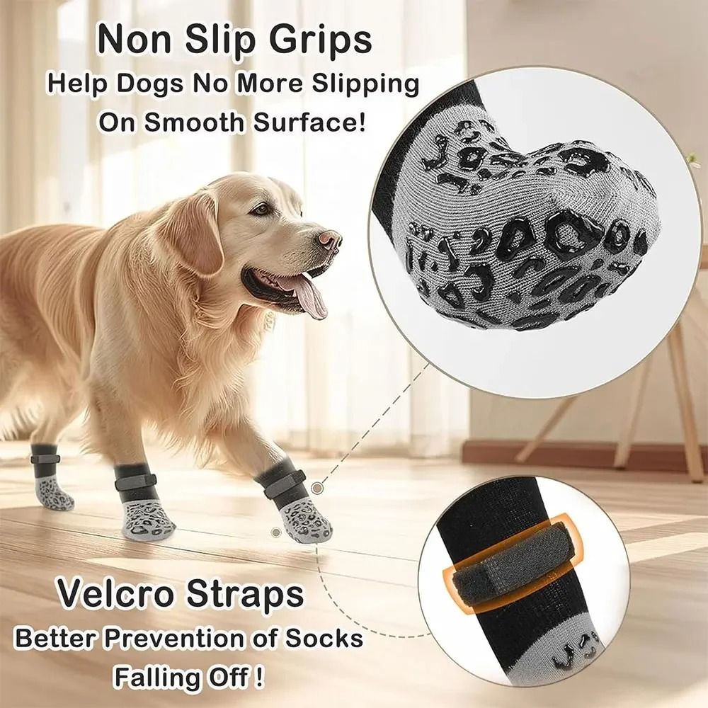 Waterproof Dog Paw Protectors Anti Slip Boots Set Of 4 With Adjustable Straps 3