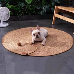 rattan cat scratching mat round cat scratcher furniture protector for indoor cats