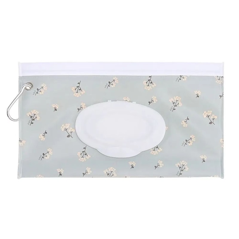 Portable Wet Wipe Pouch Refillable Wipes Holder Case With Flip Cover And Snap Strap 10