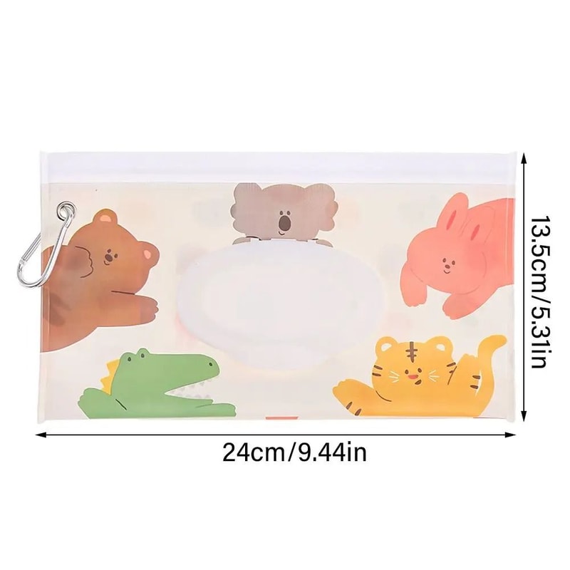 Portable Wet Wipe Pouch Refillable Wipes Holder Case With Flip Cover And Snap Strap 5