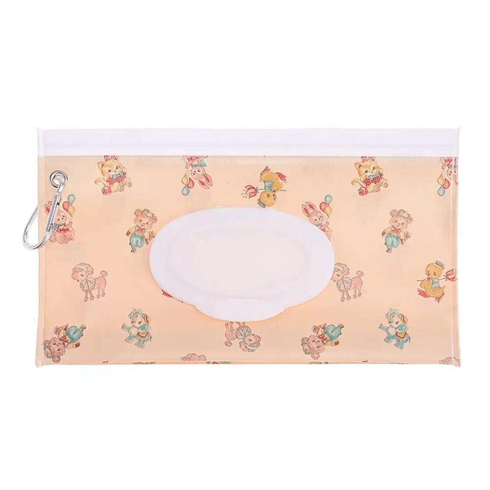Portable Wet Wipe Pouch Refillable Wipes Holder Case With Flip Cover And Snap Strap 6