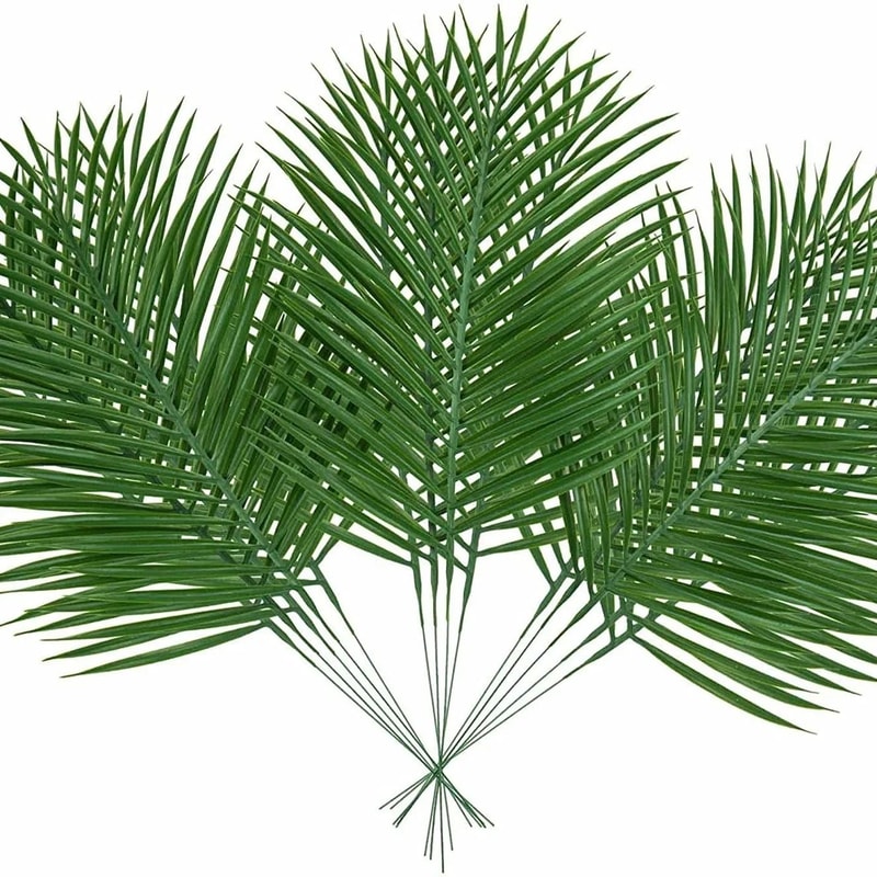 Golden Artificial Palm Leaves Faux Tropical Leaf Stems Set Of 5 For Vase And Party Decor 1