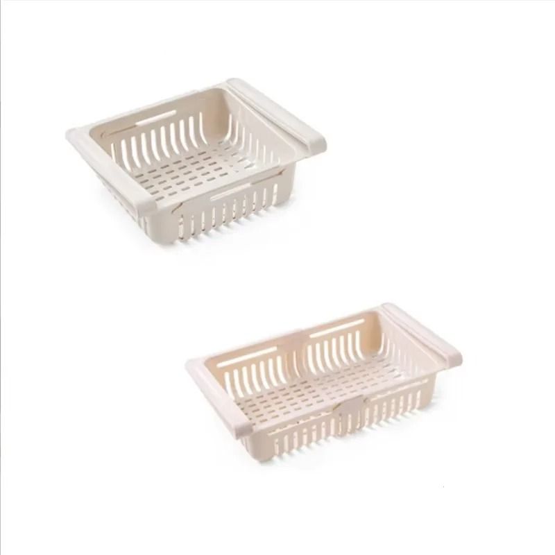 Expandable Refrigerator Storage Basket Drawer Organizer Clip On Fridge Rack 6