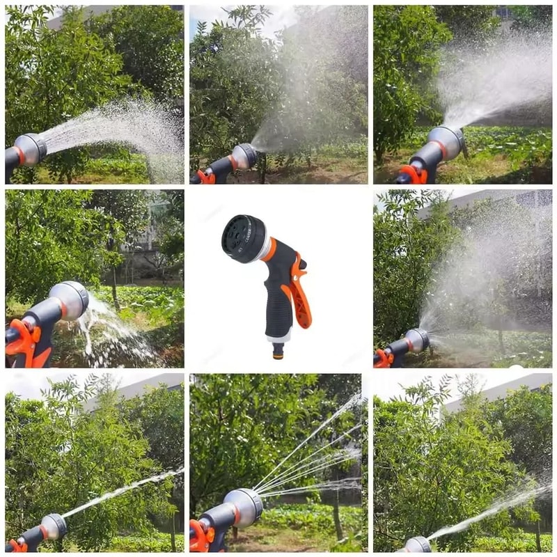 High Pressure Garden Hose Spray Nozzle 8 Pattern Watering And Car Wash Spray Gun 0