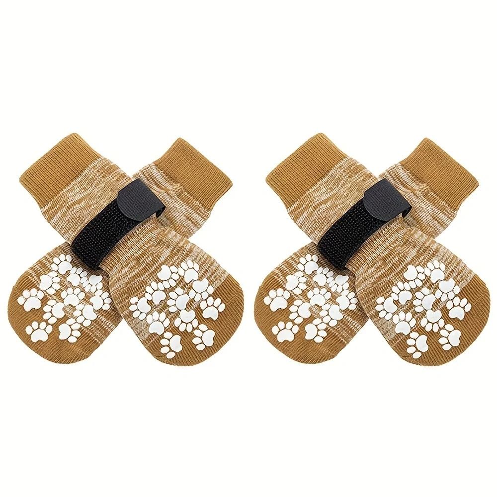 Waterproof Dog Paw Protector Socks With Adjustable Non Slip Grip Set Of 4 3