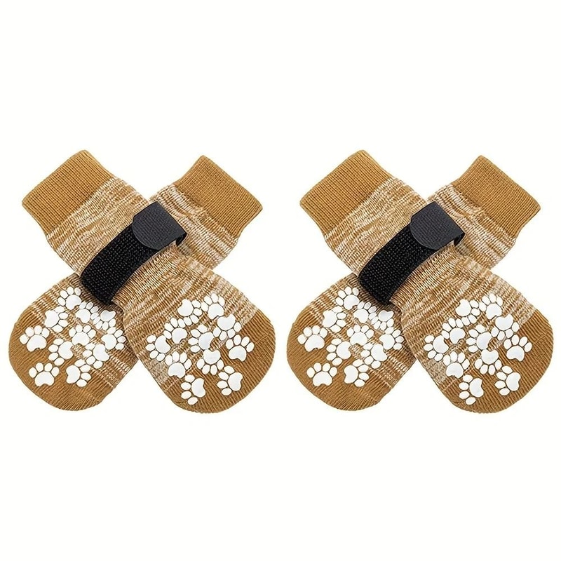 Waterproof Dog Paw Protector Socks With Adjustable Non Slip Grip Set Of 4 3