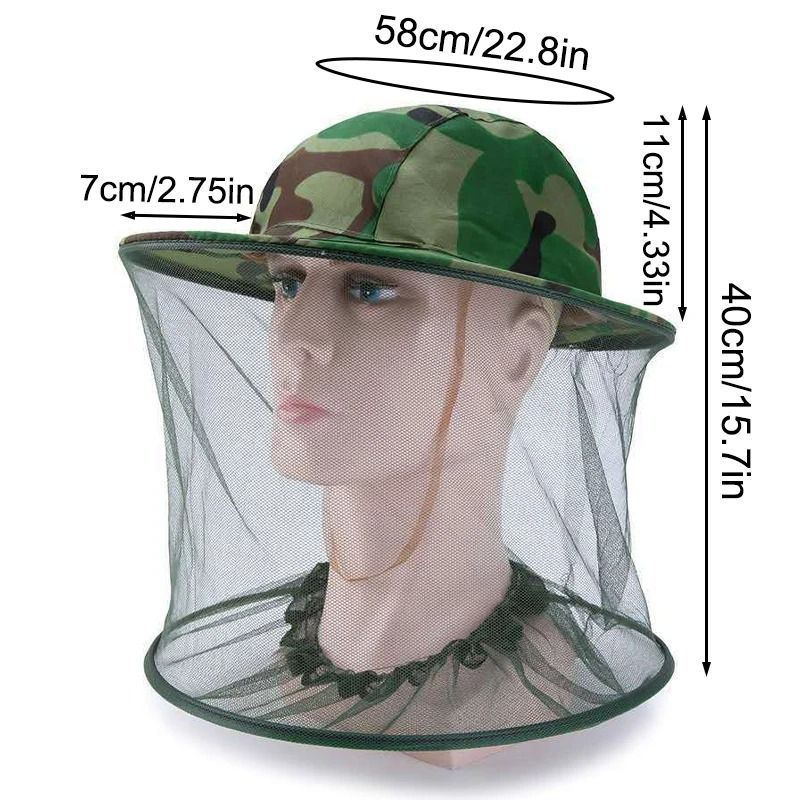 Outdoor Mosquito Net Sun Hat With Breathable Mesh Face Cover For Fishing And Camping 5