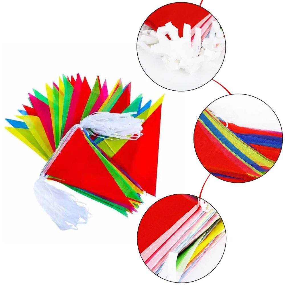 Colorful Triangular Party Flag Banner String Set Of 100 Outdoor Festival And Wedding Decor 2