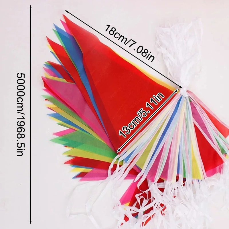 Colorful Triangular Party Flag Banner String Set Of 100 Outdoor Festival And Wedding Decor 4