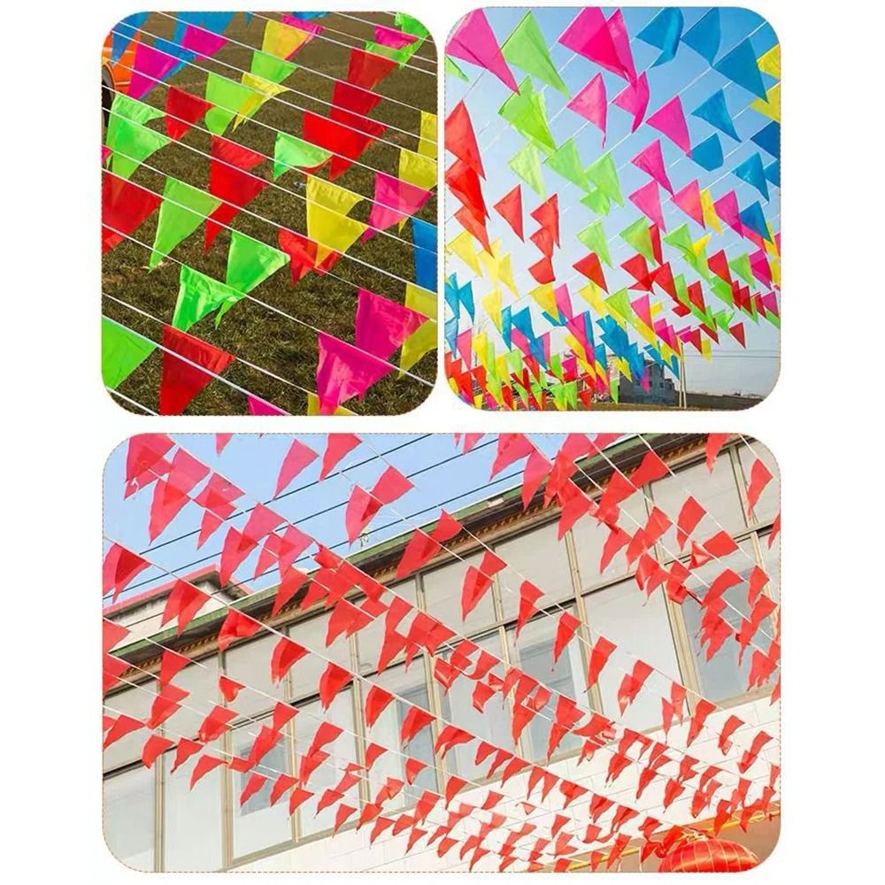 Colorful Triangular Party Flag Banner String Set Of 100 Outdoor Festival And Wedding Decor 5