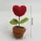 Crochet Style Artificial Potted Flower Mini Decorative Plant Ornament Gift 1