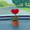 Crochet Style Artificial Potted Flower Mini Decorative Plant Ornament Gift 4