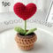 Crochet Style Artificial Potted Flower Mini Decorative Plant Ornament Gift 7