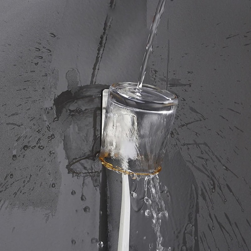 Stainless Steel Toothbrush And Cup Wall Hook Self Adhesive Bathroom Organizer 3