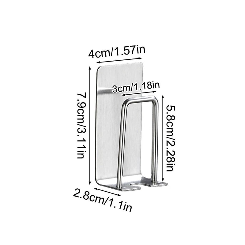 Stainless Steel Toothbrush And Cup Wall Hook Self Adhesive Bathroom Organizer 1