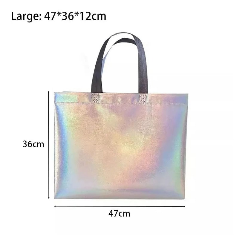 Laser Pattern Non Woven Tote Bag Large Capacity Reusable Shopping And Gift Bag 8