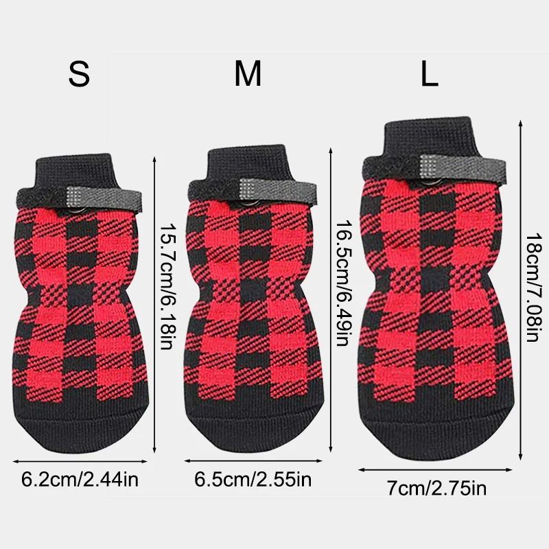 Non Slip Pet Socks Paw Protector Set Of 4 Cotton Dog And Cat Foot Covers With Grip Soles 5