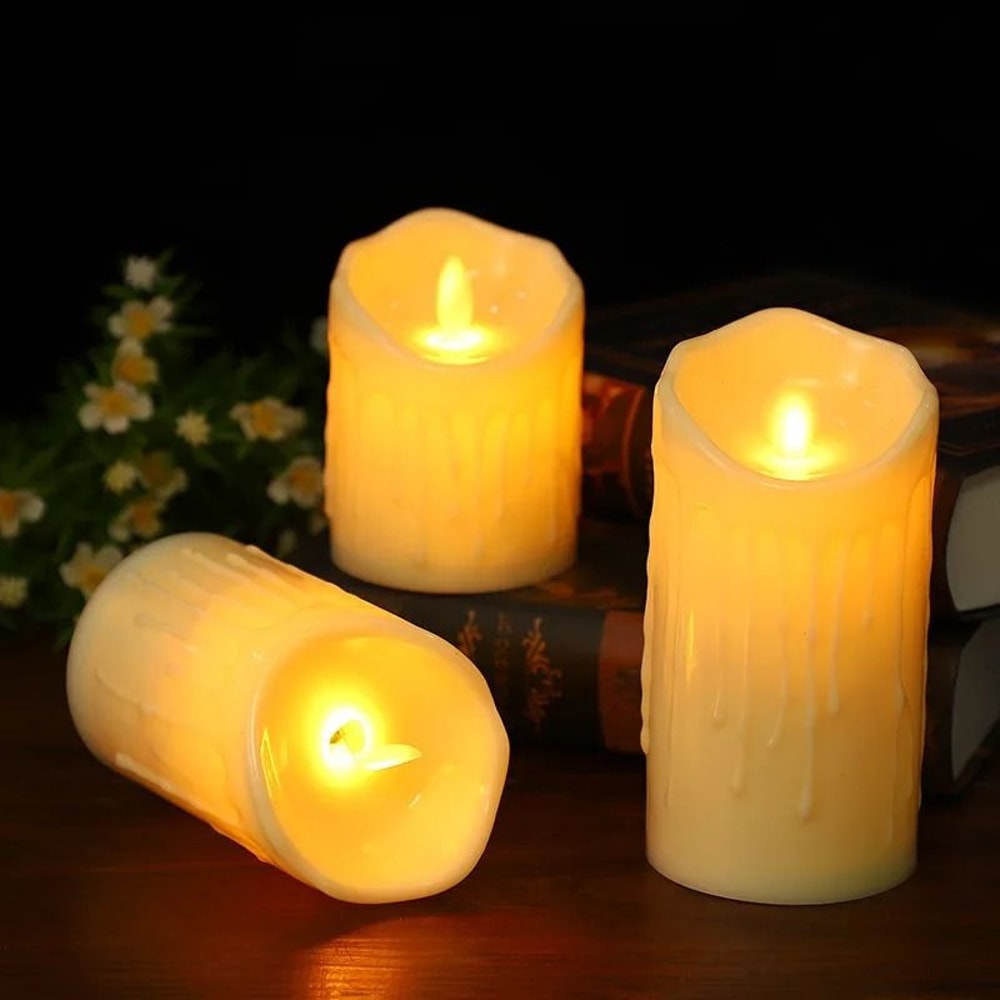 Flameless LED Candle Light Realistic Flickering Plastic Candle For Home Wedding And Party Decor 1