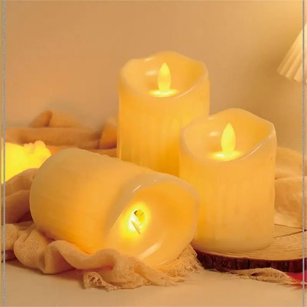 Flameless LED Candle Light Realistic Flickering Plastic Candle For Home Wedding And Party Decor 3