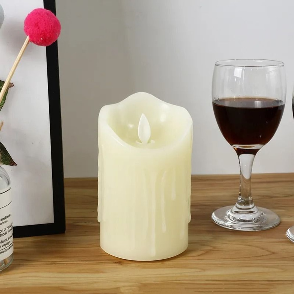 Flameless LED Candle Light Realistic Flickering Plastic Candle For Home Wedding And Party Decor 7