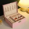 Lockable Double Layer Jewelry Storage Box PU Leather Organizer For Earrings Necklaces And Accessori 9