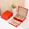 Lockable Double Layer Jewelry Storage Box PU Leather Organizer For Earrings Necklaces And Accessori 2
