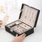 Lockable Double Layer Jewelry Storage Box PU Leather Organizer For Earrings Necklaces And Accessori 3