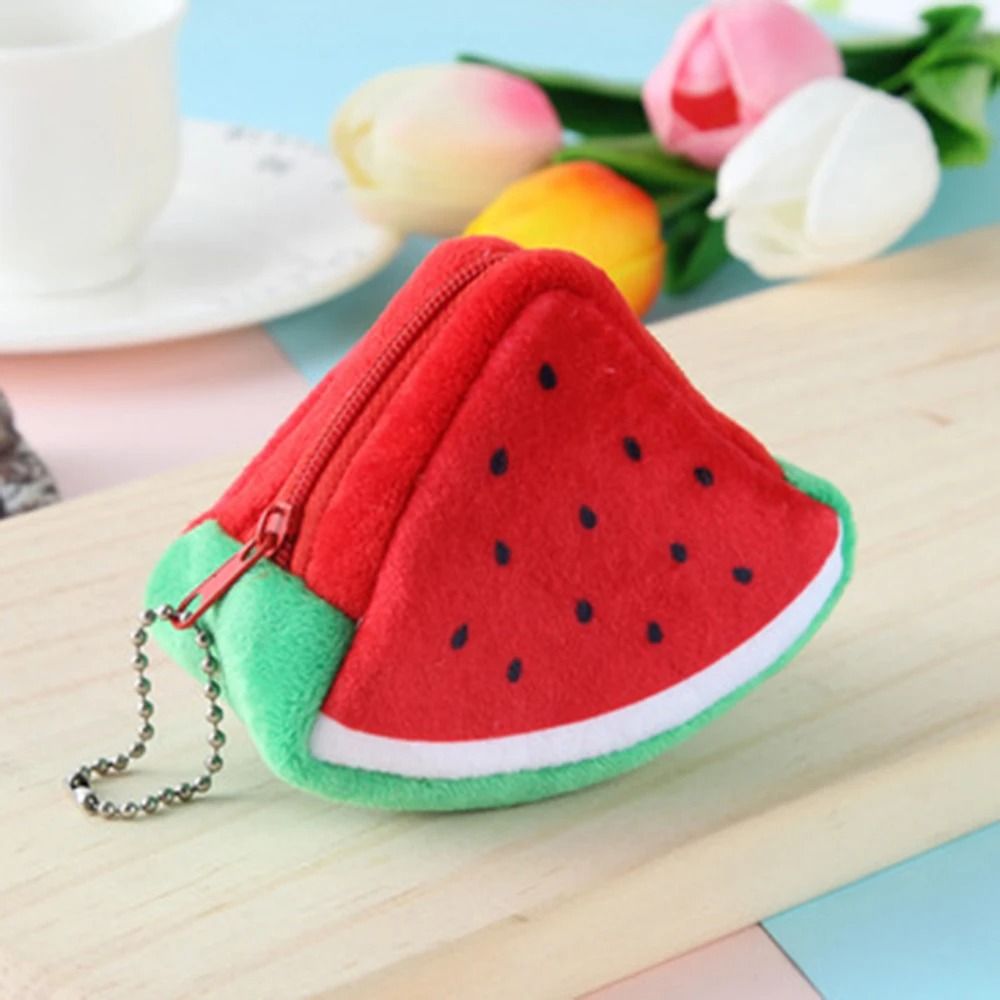 Cartoon Fruit Plush Coin Purse Keychain Bag 6