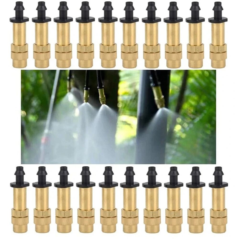 Adjustable Copper Misting Nozzle Set For Garden And Balcony Watering 5 Or 10 Pack 0