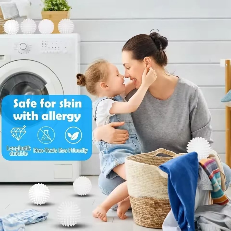 Silicone Laundry Dryer Balls Set Of 6 Anti Tangle Reusable Laundry Cleaning Balls 2