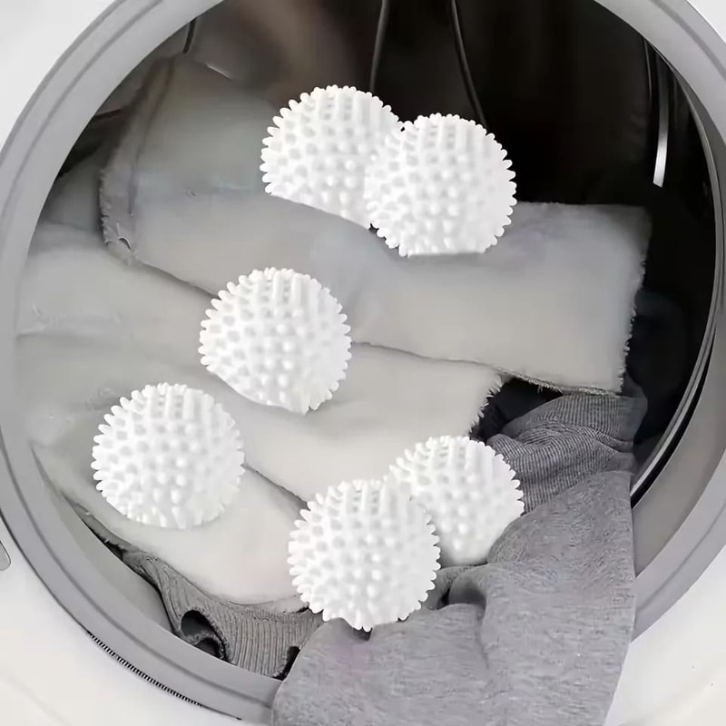 Silicone Laundry Dryer Balls Set Of 6 Anti Tangle Reusable Laundry Cleaning Balls 5