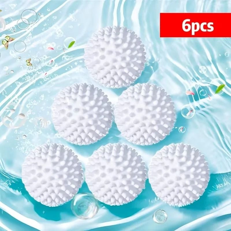 Silicone Laundry Dryer Balls Set Of 6 Anti Tangle Reusable Laundry Cleaning Balls 7