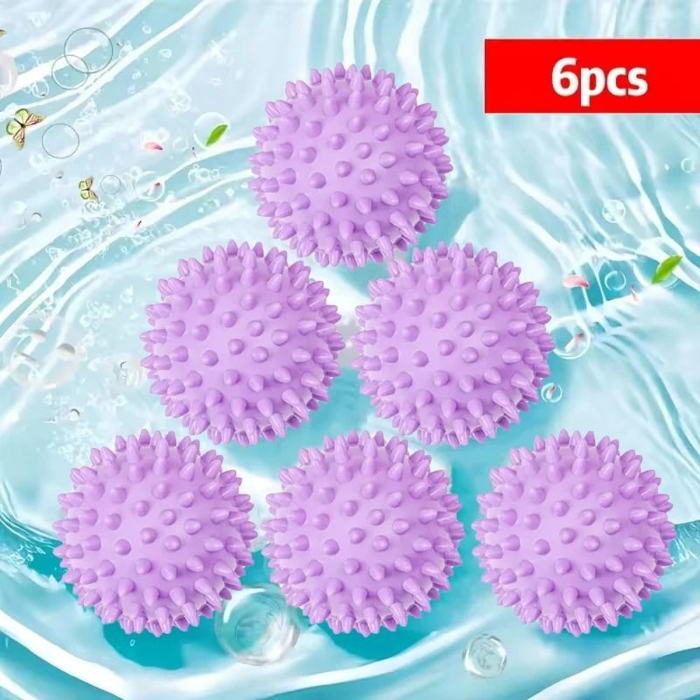 Silicone Laundry Dryer Balls Set Of 6 Anti Tangle Reusable Laundry Cleaning Balls 8