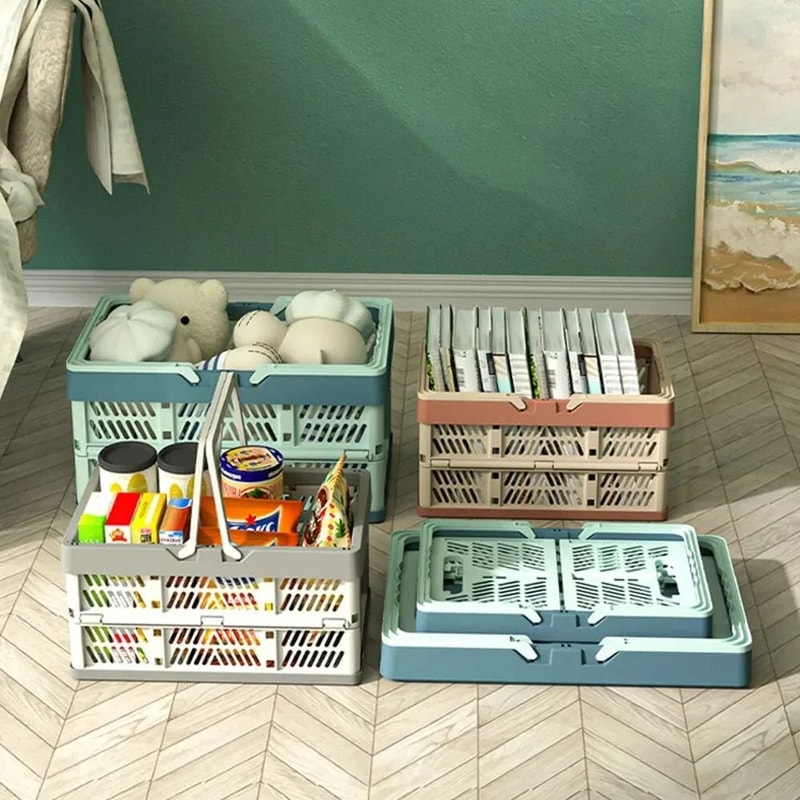 Folding Portable Storage Basket For Fruits Vegetables And Picnic Use Small Or Large 1